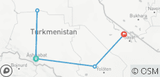  Durch Turkmenistan in 5 Tage (Bajirgan nach Farap) - 5 Destinationen 