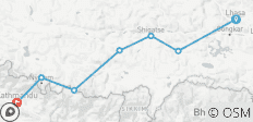  Lhasa To Kathmandu Overland Tour Via Everest Base Camp - 8 Days - 7 destinations 