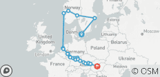  Skandinavien mit der Bahn mit europäischen Juwelen Kopenhagen → Budapest (2027) - 23 Destinationen 