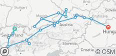  Alpine Discovery by Rail and Highlights of the Danube Zurich → Budapest (2027) - 25 destinations 