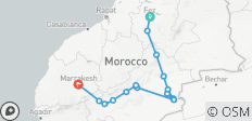  Fes nach Marrakesch 4-tägige Wüstentour - 16 Destinationen 