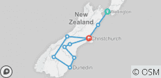  Sweet As South Reverse (Until Sept 2022) (Wellington To Christchurch, 21-22, Start Wellington, End Christchurch, 10 Days) - 10 destinations 