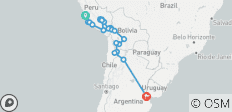  Lima to Buenos Aires (With Inca Trail Trek) - 34 destinations 