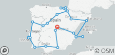  Spanien &amp; Portugal Schleife von Madrid aus - 23 Destinationen 
