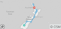  The Big Tiki Rückfahrt (bis September 2022) (von Queenstown nach Auckland, 21-22, Start Queenstown, Ende Auckland, 17 Tage) - 10 Destinationen 