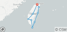  8-Day Round Taiwan Island Tour with Taipei Standard Hotel: Taipei Landmarks, Sun Moon Lake, Tainan, Kenting, Hualien (Arrival on Sunday) - 9 destinations 