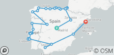  Verlengd van Madrid naar Barcelona - 20 dagen - 32 bestemmingen 