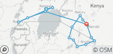  20 Days Uganda, Kenya, Tanzania Wildlife Safari. - 17 destinations 