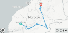  4-daagse privétour door de woestijn: van Marrakesh naar Fez via de Erg Chebbi-woestijn - 12 bestemmingen 