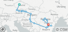  Oost-Europa &amp; Balkan Onontdekt &amp; Juweeltjes van de Donau met Transsylvanië &amp; Praag 2027 - 23 Dagen (20 bestemmingen) - 20 bestemmingen 