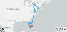  Von Nord nach Süd von New York nach Miami - 13 Tage - 20 Destinationen 