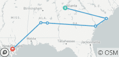  Diep Zuid-Atlanta naar New Orleans - 9 dagen - 6 bestemmingen 