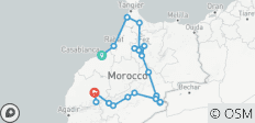  Desde Casablanca : 12 días explorando las ciudades imperiales y los paisajes naturales de Marruecos - 20 destinos 