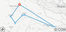  Circuit de 6 jours dans le Triangle d\'Or avec Ranthambore et Varanasi - 8 destinations 