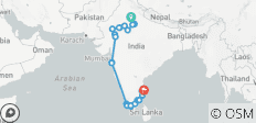  Heritage North to South India &amp; Ranthambore Safari Experience - 26 destinations 