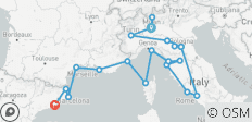  Icons of Italy &amp; Mediterranean Rivieras - Cruise &amp; Land Journey - 21 destinations 