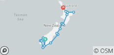  Expédition côtière en Nouvelle-Zélande avec des paysages urbains et des joyaux géothermiques Queenstown → Auckland (2028) - 19 destinations 