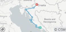 De Split à Zagreb : Dalmatie centrale et septentrionale : circuit de 7 jours. Les meilleures destinations de la côte adriatique ! Zadar, Sibenik, Trogir et plus encore ! Sites de l\'UNESCO et anciennes villes fortifiées. La nature, l\'histoire, l\'arch… - 11 destinations 