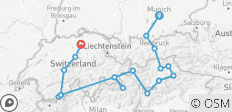  Alpine Adventure, Bernina &amp; Glacier Express 12 Days - 18 destinations 