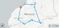  8-daagse privéreis Marokko vanuit Casablanca: keizerlijke steden en Sahara-avontuur - 17 bestemmingen 
