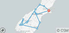  Solo-uitstapje naar het Zuidereiland (Superior) - 11 dagen - 16 bestemmingen 