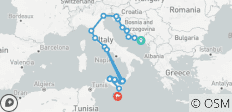  Treasures of Italy, Sicily and Malta with Adriatic Cruise Dubrovnik → Valletta (2028) - 48 destinations 