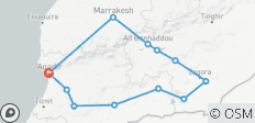  Vanuit Agadir: 6-daagse privéreis door de Sahara: Erg Chigaga &amp; Marrakesh - 12 bestemmingen 