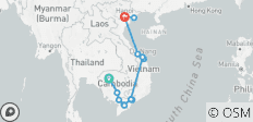  Die ultimative Reise durch Kambodscha und Vietnam: Kultur, Kulturerbe und Naturwunder 16 Tage - 18 Destinationen 