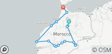  From Fes : 10 Days Private To Tangier Highlights Morocco Tour : Chefchaouen, Desert &amp; Marrakech - 18 destinations 