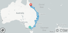  Aventura de Melbourne a Cairns (29 destinations) - 29 destinos 