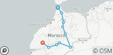  Circuit de 4 jours au départ de Tanger vers Merzouga, le désert du Sahara et Marrakech, avec une randonnée à dos de chameau - 10 destinations 