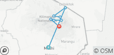  Ascension du Kilimandjaro en 6 jours par la voie de Rongai | Randonnée avec campement par l\'approche nord jusqu\'au pic Uhuru - 8 destinations 