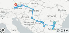  De mooiste bezienswaardigheden langs de Donau (2028) (Boekarest naar Passau, 2028) - 23 bestemmingen 