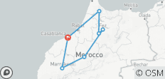  Circuit privé de 7 jours au Maroc : Casablanca, Chefchaouen, Volubilis, Fès, Marrakech, les villes impériales et l\'aventure dans la « ville bleue » - 7 destinations 