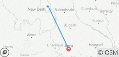  Privétour van Delhi naar Agra (enkele reis) met een bezoek aan het Fort van Agra en de Taj Mahal bij zonsondergang - 2 bestemmingen 