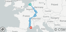  Le Rhin et le Rhône : un voyage pour les amateurs de vin (parcours vers le sud) 2028 - 29 destinations 
