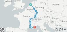  À la découverte du Rhin et du Rhône avec 2 nuits sur la Côte d\'Azur pour les amateurs de vin (parcours vers le sud) 2028 - 31 destinations 