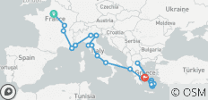  London to Athens with Greek Islands (Hotels, Start Paris) - 33 destinations 