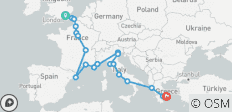  London to Athens (Hostels, Start London) - 22 destinations 