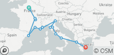  London to Athens (Hostels, Start Paris) - 18 destinations 
