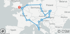  European Trail (Hostels, zomer vanaf maart \'27, start in Londen, klassiek) - 22 bestemmingen 