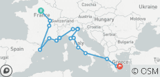  London to Athens (Hotels, Start Paris) - 21 destinations 