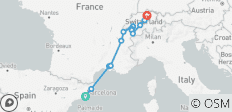 Barcelona to Zurich (14 destinations)