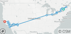  Canadian Capitals with Chicago and the entire West Coast (21 destinations) - 21 destinations 