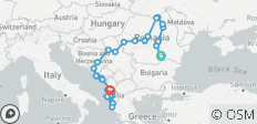  From Bucharest to Tirana - 39 destinations 