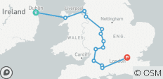  From Dublin to Southern England (13 destinations) - 13 destinations 