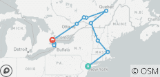  East Coast Essential End Toronto (12 destinations) - 12 destinations 