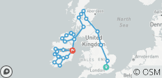  Great British and Irish Route from North to South, Ending in Dublin (38 destinations) - 38 destinations 
