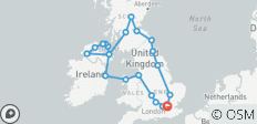  Grote Britse en Ierse route met Londen - 24 bestemmingen 