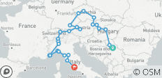 Tesoros del Danubio y del Mediterráneo en 21 días; tour semiprivado con guía exclusivo y coche
